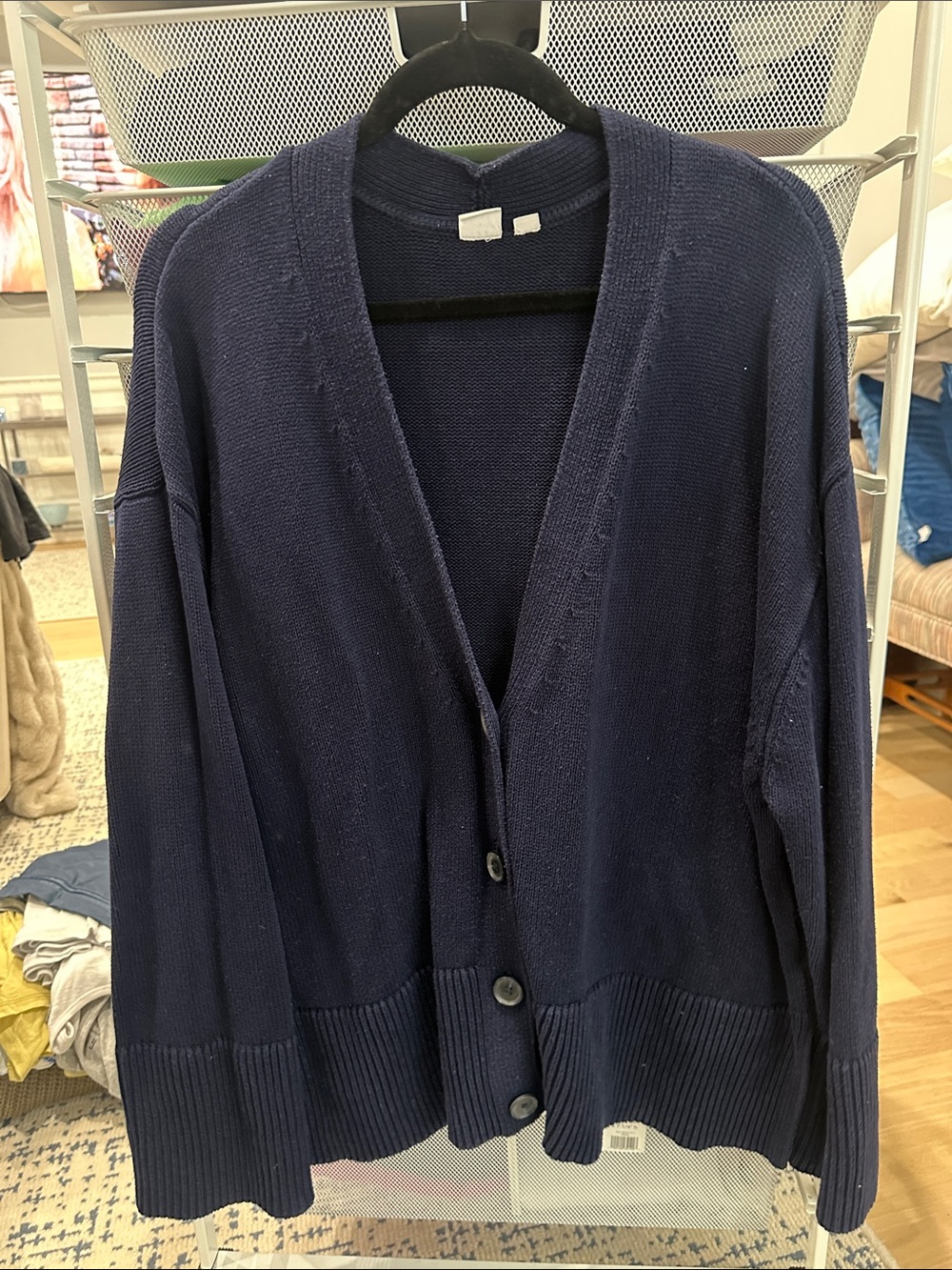 GAP Navy Button-Front V-Neck Women's Cardigan